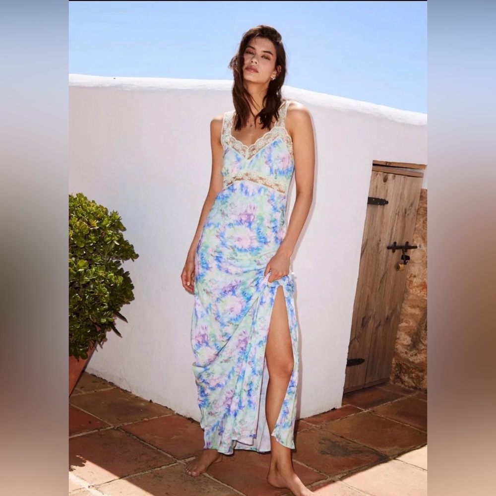 NWOT Nasty Gal Multicolor Tie-Dye Maxi Dress